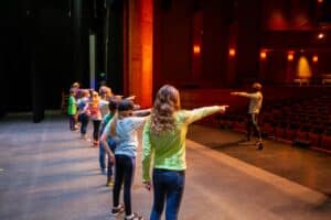 Young performers rehearse on the storied VPAC stage. 